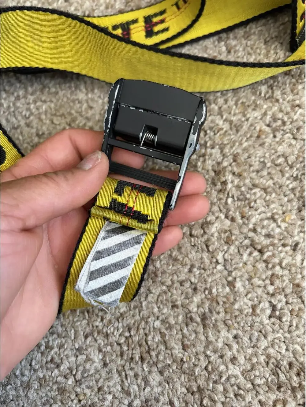 Off-White Yellow Industrial Logo Webbing Belt